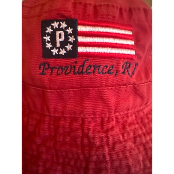 Fahrenheit Fashion Headwear Red Bucket Hat L/XL Cotton Providence RI Embroidered - Picture 2 of 6